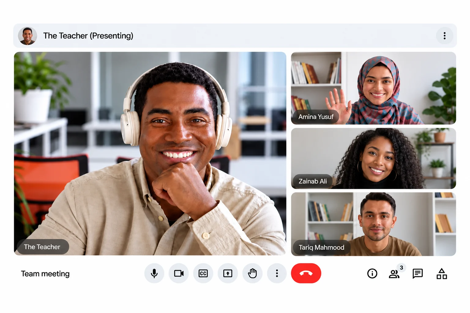 A live online lesson on Google Meet